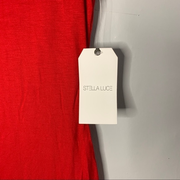 Stella Luce Red Mock Neck Bodycon Dress - Picture 3 of 4